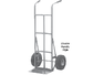 Double Handle Hand Truck with Semi-Pneumatic Tires_1